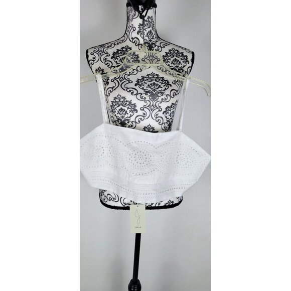 JOIE Top Strappy Tube  Blend Cropped Top Size  XLarge White Linen New - Picture 1 of 11